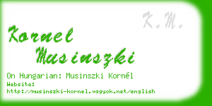 kornel musinszki business card